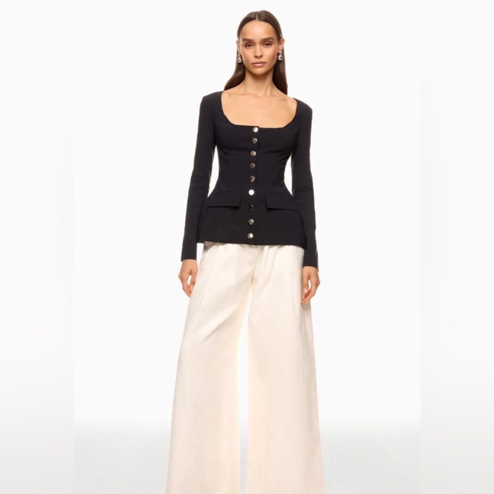 Boatneck Peplum Blazer in Black - Picture 6 of 10